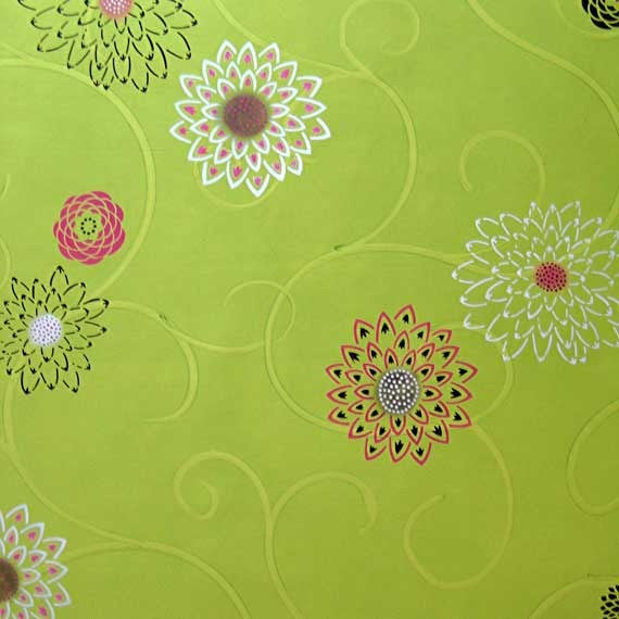 Japanese Flower Garden B Wall Stencil design