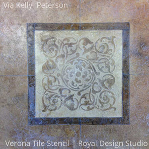 Classic European Verona Tile Furniture Stencils - Royal Design Studio