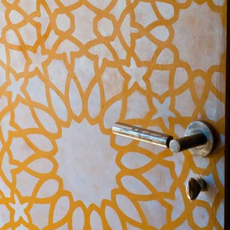 Colorful Stenciled and Painted Door DIY Project with Royal Design Studio Wall stencils