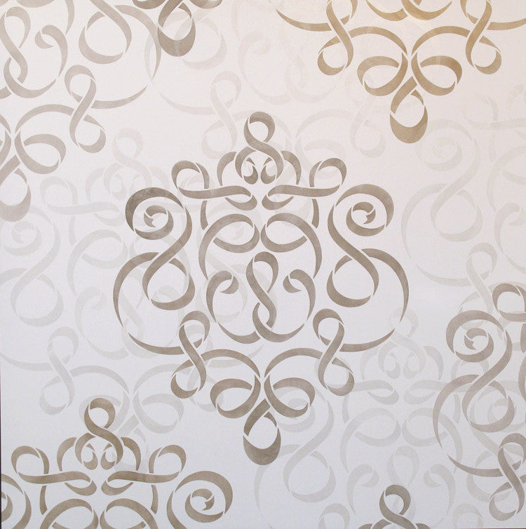 Allover Damask Ribbon Wall Stencils for Painting with Chalk Paint - Royal Design Studio