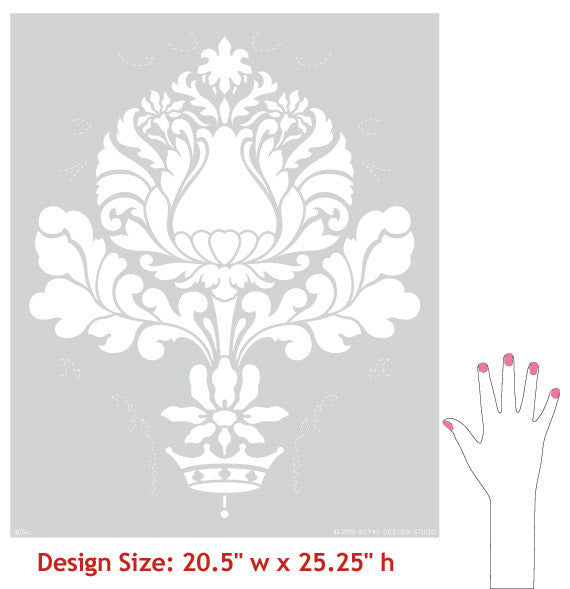 Italian Design and Victorian Home Decor - Corsini Damask Wall Painting Stencils for DIY Custom Wallpaper Look - Royal Design Studio