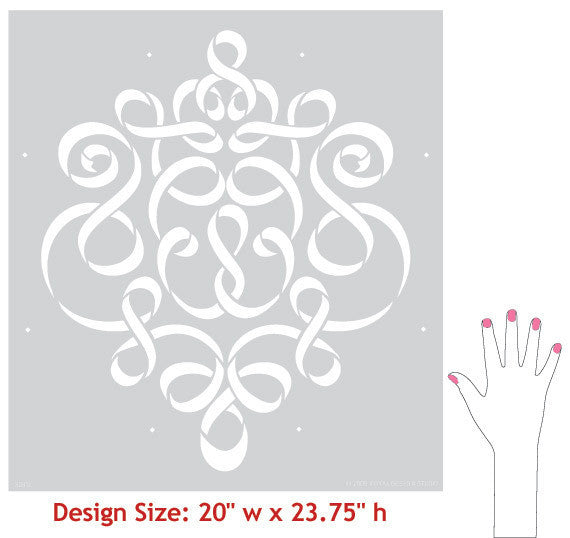 Allover Damask Ribbon Wall Stencils for Painting with Chalk Paint - Royal Design Studio