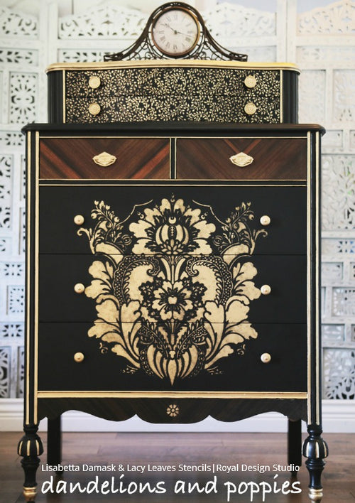 Large Floral Damask Wall Stencils - DIY Wallpaper Look