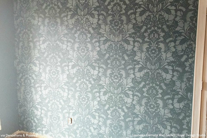 Large Floral Damask Wall Stencils - DIY Wallpaper Look
