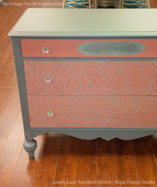Lovely Lace Furniture Stencil