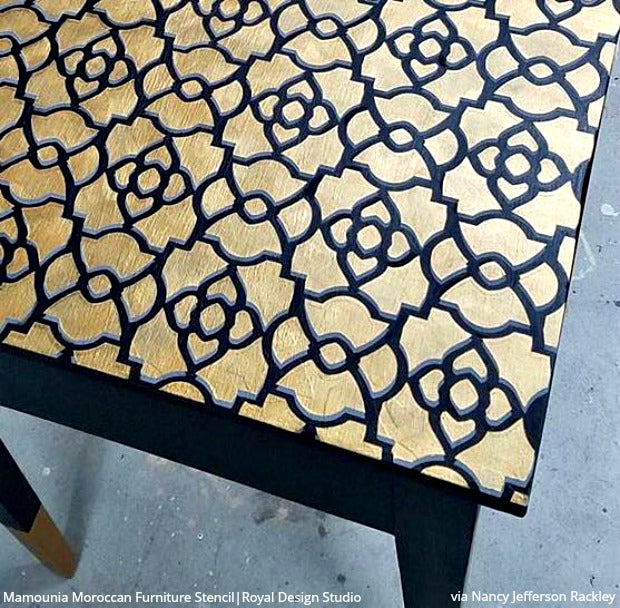 Mamounia Moroccan Trellis Furniture Stencil