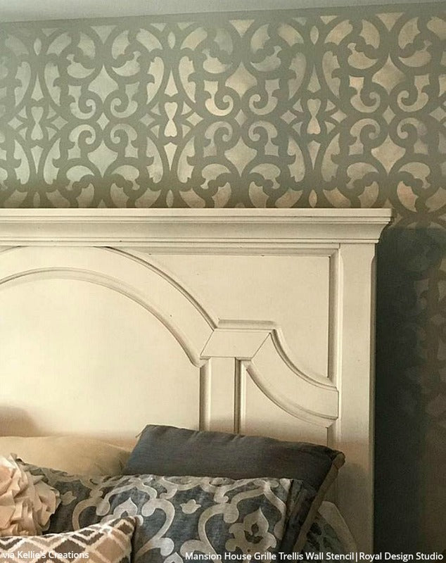 Mansion House Grille Trellis Wall Stencil