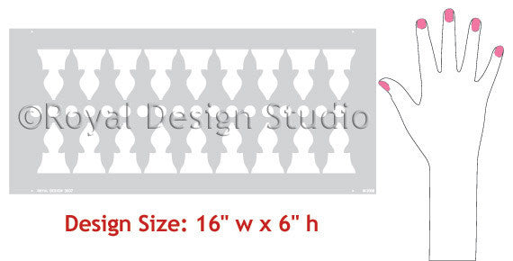 Minaret Border Moroccan Stencil design