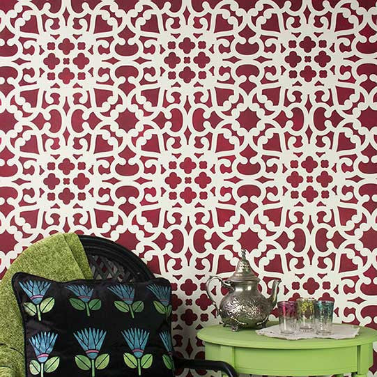 Modern Moroccan Lace Wall Stencils for Painting Accents Walls - Royal Design Studio
