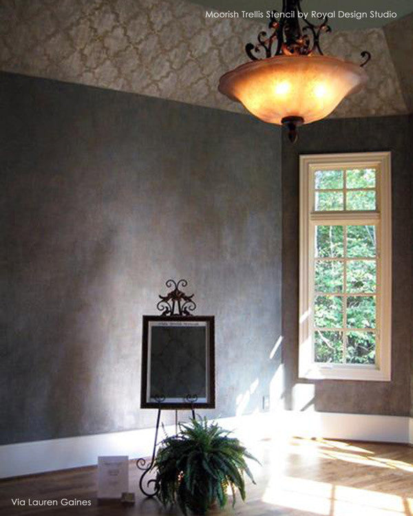 Dark Dramatic Home Decor - Moorish Trellis Wall Stencils by Royal Design Studio