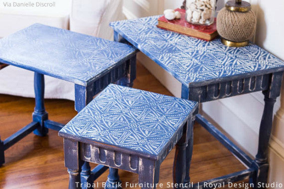 Tribal Batik Furniture Stencil