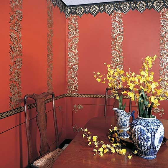 Oriental Brocade Wall Stencils