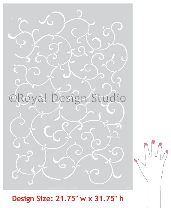 Allover Pattern Stencils Oriental Vine Stencil Royal Design Studio