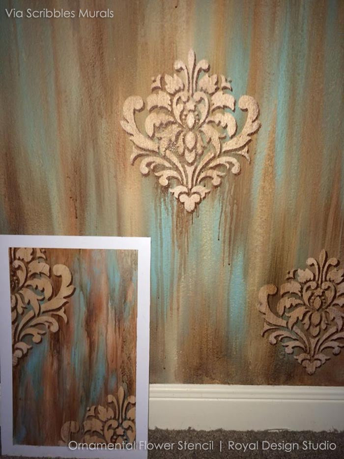 Decorative and Ornamental Flower Wall Stencils for Painting Classic Designs - Royal Design Studio