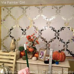 Acanthus Trellis Wall Stencil - Royal Design Studio Stencils