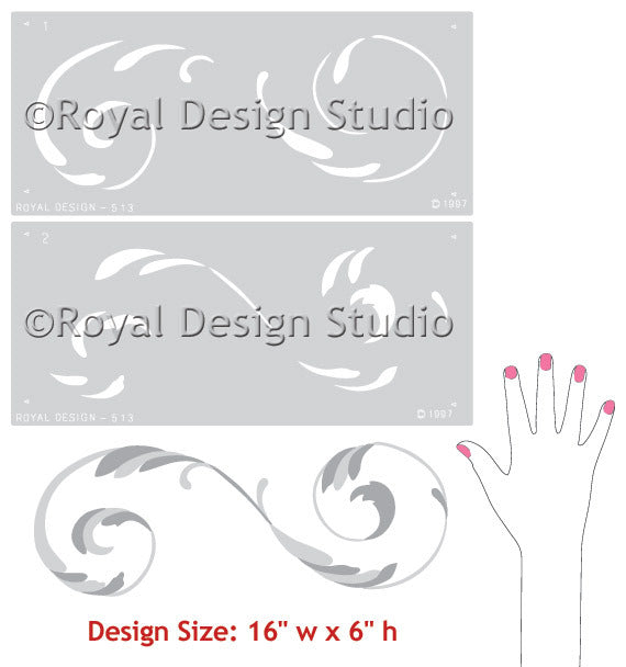Palazzo Scroll Ceiling Stencil