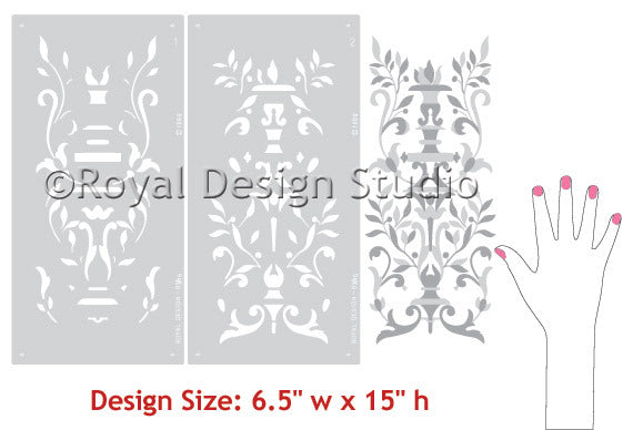 pattern Stencils Parisian Urn Panel Theorem Classic 