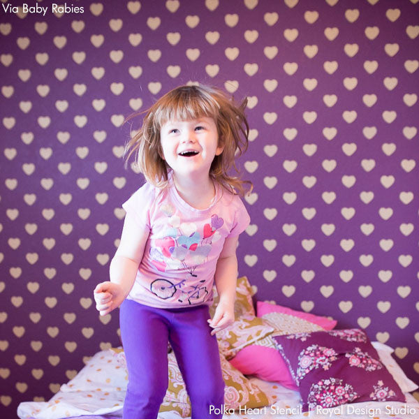 Polka Heart Wall Stencil