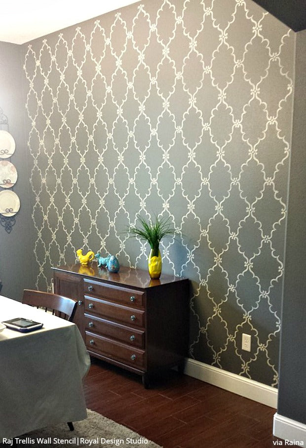 Raj Trellis Indian Wall Stencil