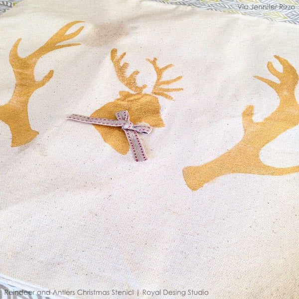 Christmas & Holiday Reindeer Crafting DIY Project - Fabric and Furniture Stencils