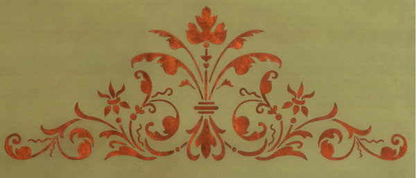 Renaissance Door Crown Classic Panel Stencil design