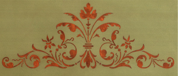Renaissance Door Crown Classic Panel Stencil design