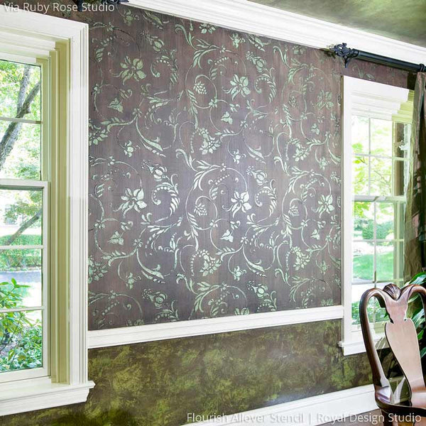 Classic Vine Wall Stencils for Painting Traditional Home Decor