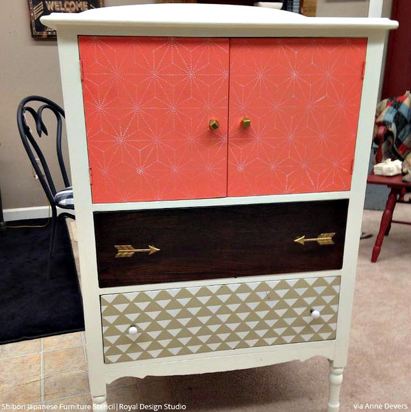 Shibori Japanese Furniture Stencil