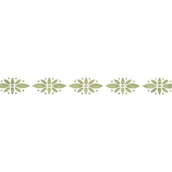 Simple Floral Border Wall Stencils                    