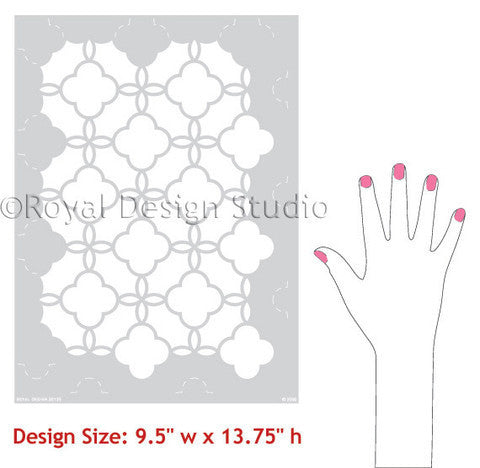 Colorful and Patterned Home Decor Ideas using Eastern Lattice Moroccan Stencils - Wall Stencils by Royal Design Studio