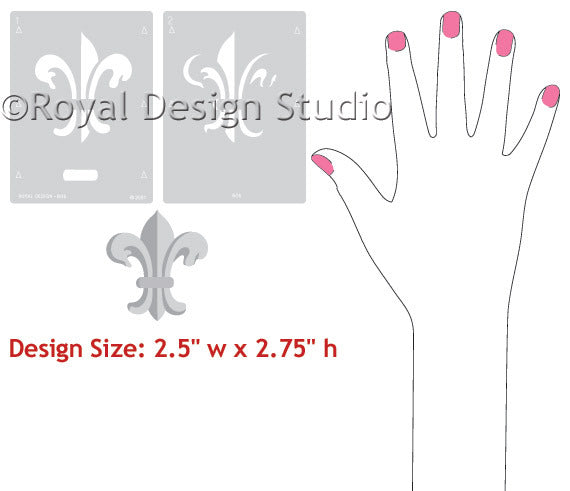 Small Fleur de Lis Furniture Stencil design