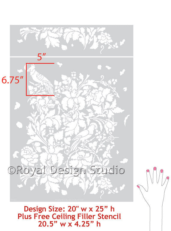 Floral Stencils French Shabby Chic Painting Furniture Wall Reusable Crafts  FL75