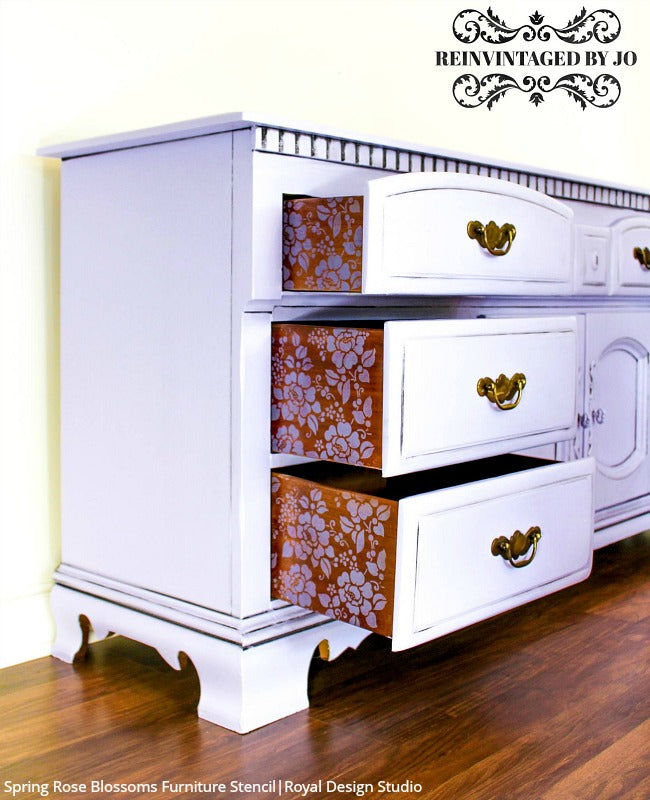 DIY Spring Rose Blossoms Floral Furniture Stencils Royal Design Studio Stencils