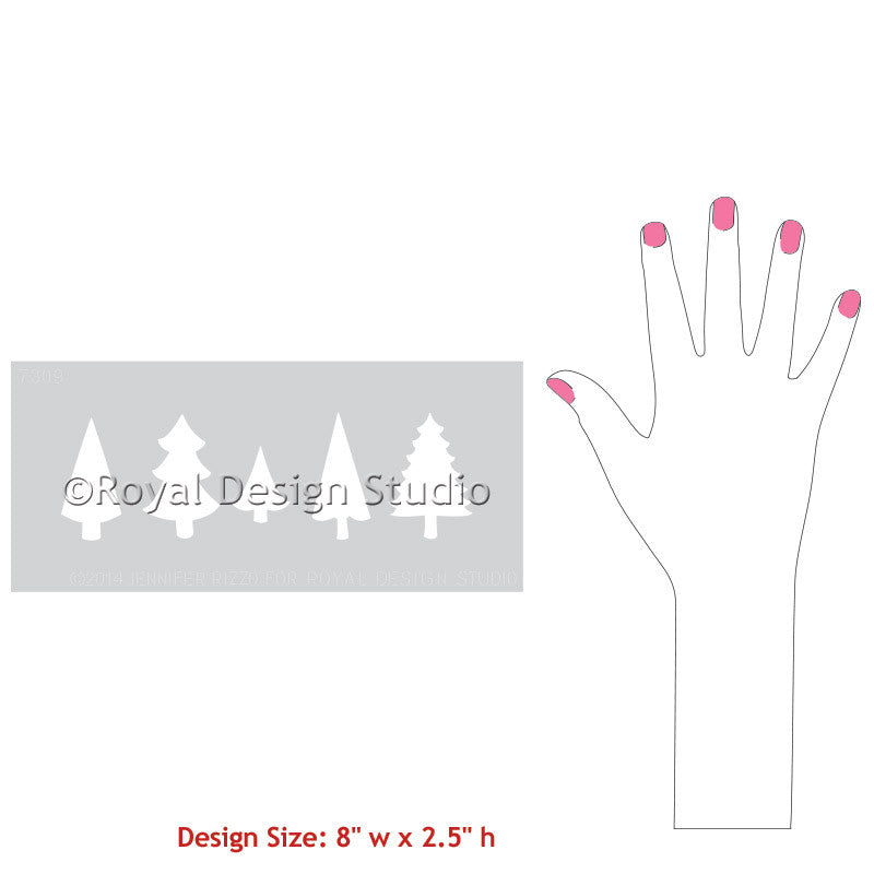 Christmas Trees Holiday Craft Stencils - Royal Design Studio