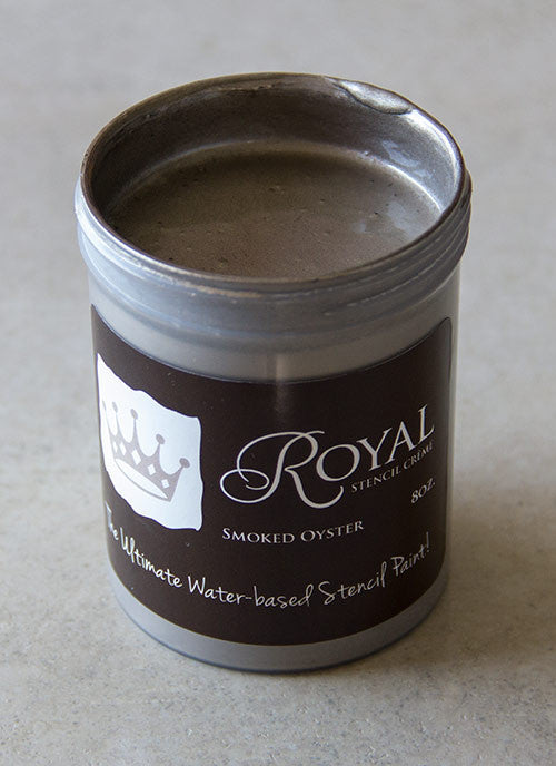 Perfect Stenciling! Stencil Creme paint from Royal Design Studio stencils. Smoked Oyster Color.