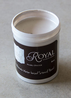 Perfect Stenciling! Stencil Creme paint from Royal Design Studio stencils. Pearl Oyster Color.