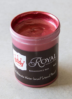 Perfect Stenciling! Stencil Creme paint from Royal Design Studio stencils. Renaissance Red Color.