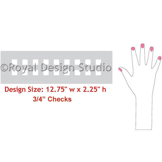 furniture stencil small checks and gingham