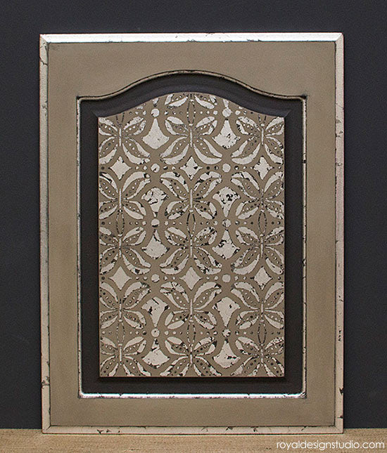 Silver Gilded Door panel with Royal Stencil Size