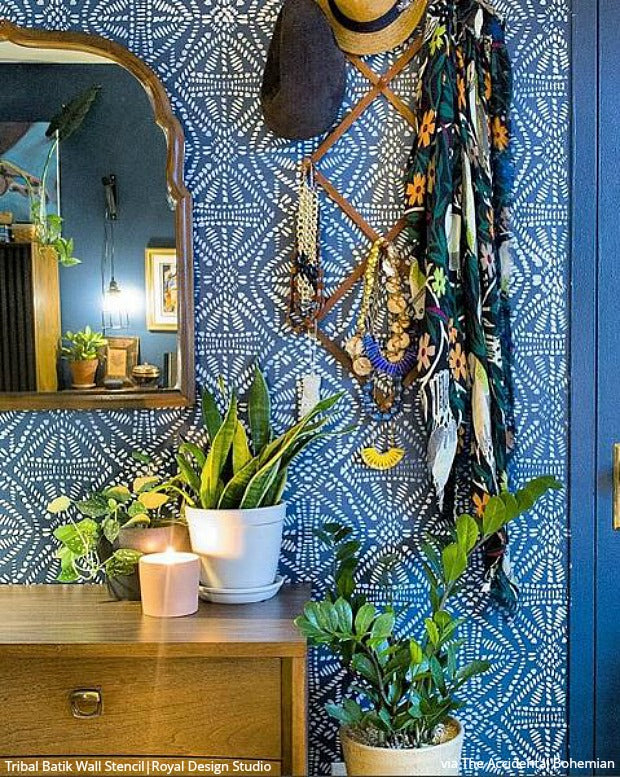 Tribal Batik Allover Wall Stencil