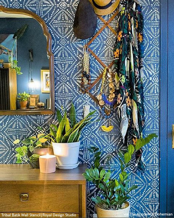 Tribal Batik Allover Wall Stencil
