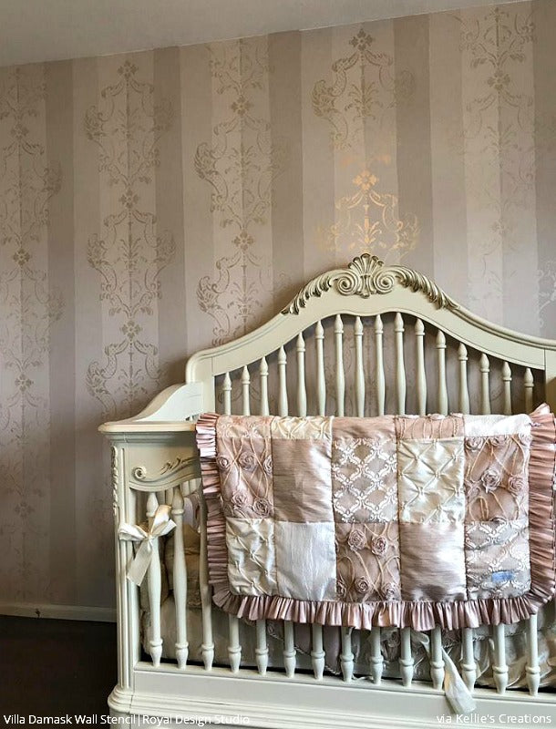 Villa Alison Woolley Damask Wall Stencil