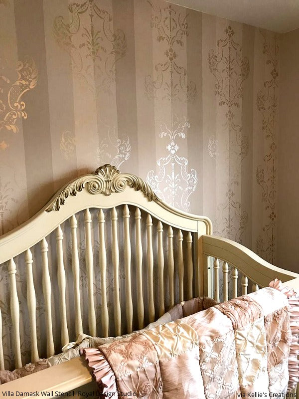Villa Alison Woolley Damask Wall Stencil