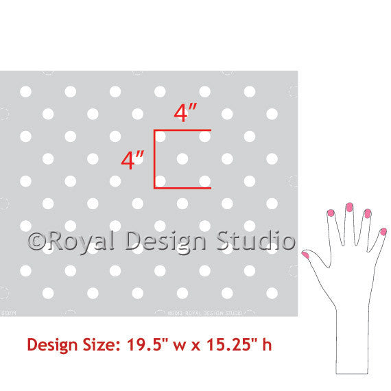 Paint your walls with cute polka dots and circle shapes - Royal Design Studio wall stencils
