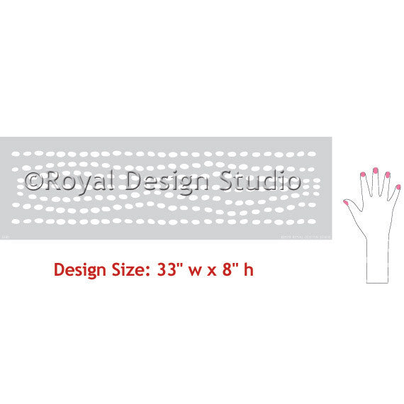 Cute Kids Room Decor - Modern Dots Column and Border Wall Stencils - Royal Design Studio