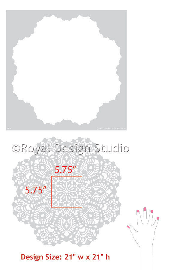 Lace Doily Pattern Wall Stencils for Painting Wall Art - Royal Design Studio