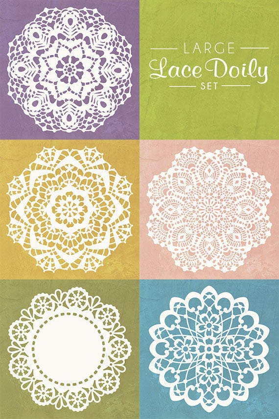 Large Wall Art Lace Doily Stencils for Cute Girly Wall Decor - Royal Design Studio Stencils