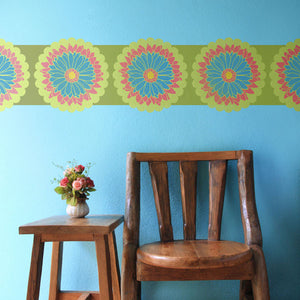 Colorful Wall Decor with Modern Flower Stencils in Kids Room Decor - Royal Design Studio
