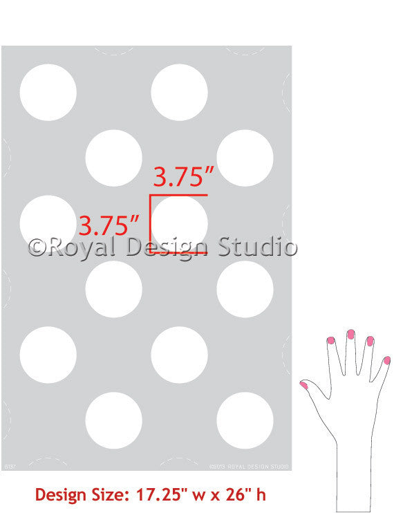 Paint your walls with cute polka dots and circle shapes - Royal Design Studio wall stencils