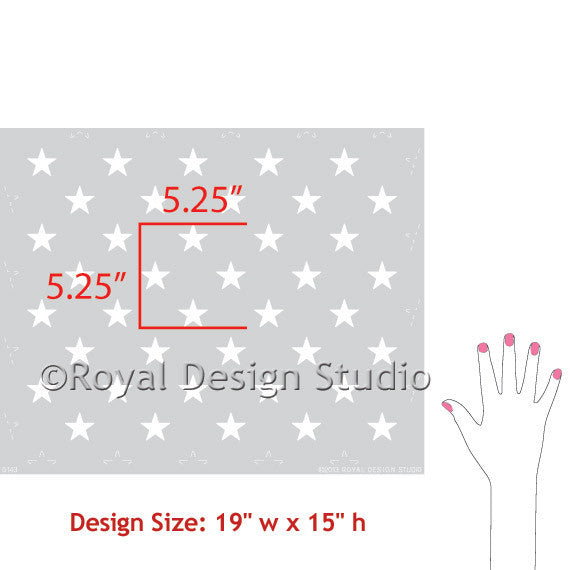 Wall Stencil Allover Star Stencil - Kids Boys Room Decor - Royal Design Studio Stencils - www.royaldesignstudio.com